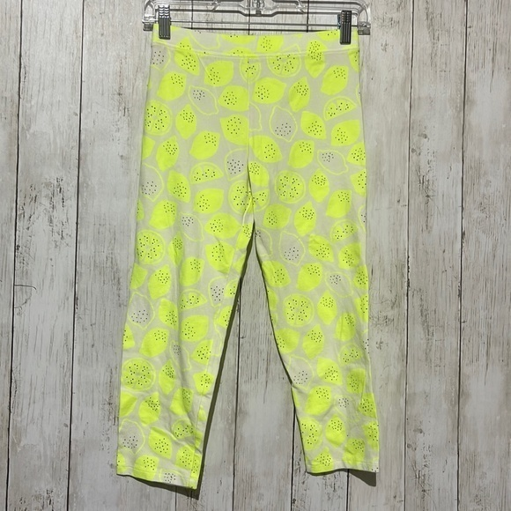 GapKids Lemon Print Capri Leggings Bright Yellow‎ Girls Size XXL 160